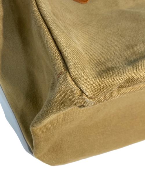 QUALITY GUNSLIPS（クオリティーガンスリップス）QUALITY GUNSLIPS (クオリティーガンスリップス) キャンバスレザートートバッグ ベージュ サイズ:-の古着・服飾アイテム