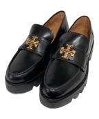 TORY BURCHトリーバーチ）の古着「MINI EVERLY CHUNKY LOAFER/ミニ エブリ チャンキー ローファー」｜ゴールド×ブラック