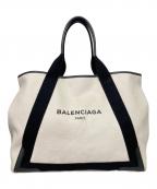 BALENCIAGAバレンシアガ）の古着「NAVY CAVAS-トートバッグ」｜ブラック×アイボリー