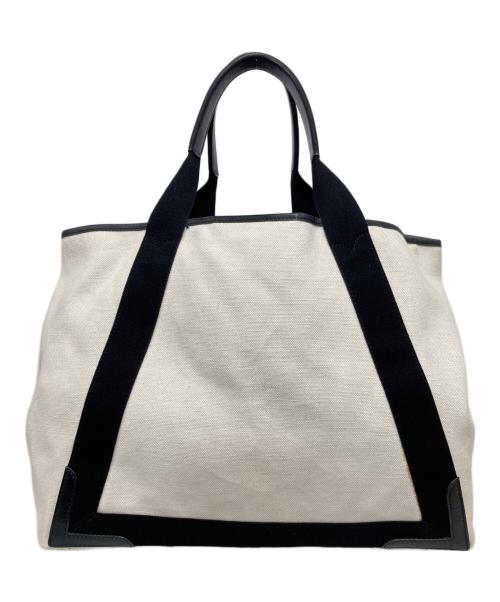 BALENCIAGA（バレンシアガ）BALENCIAGA (バレンシアガ) NAVY CAVAS-トートバッグ ブラック×アイボリーの古着・服飾アイテム
