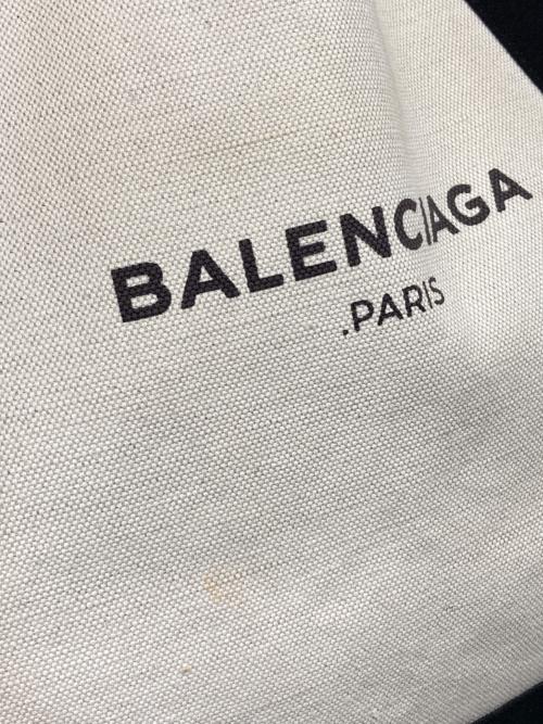 BALENCIAGA（バレンシアガ）BALENCIAGA (バレンシアガ) NAVY CAVAS-トートバッグ ブラック×アイボリーの古着・服飾アイテム