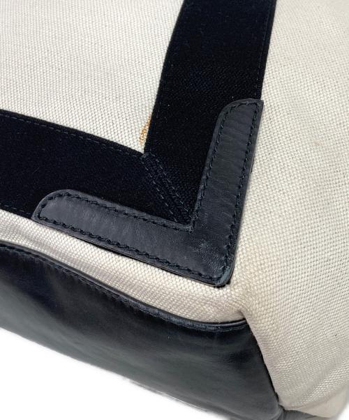 BALENCIAGA（バレンシアガ）BALENCIAGA (バレンシアガ) NAVY CAVAS-トートバッグ ブラック×アイボリーの古着・服飾アイテム