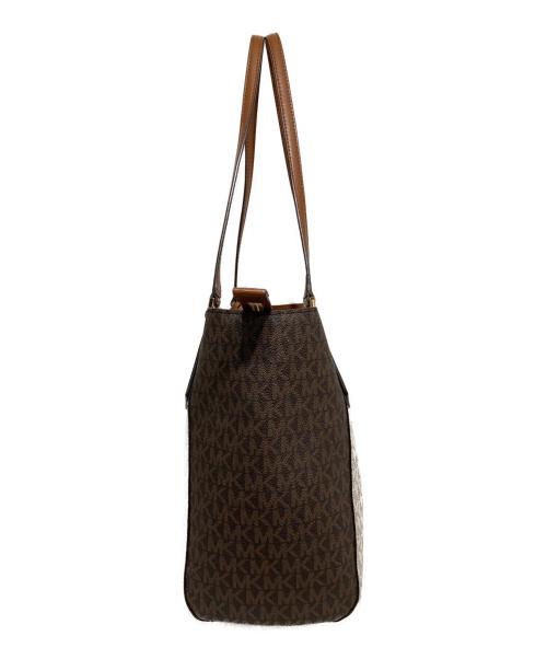 MICHAEL KORS（マイケルコース）MICHAEL KORS (マイケルコース) シグネチャートートバッグ ブラウン×ホワイトの古着・服飾アイテム