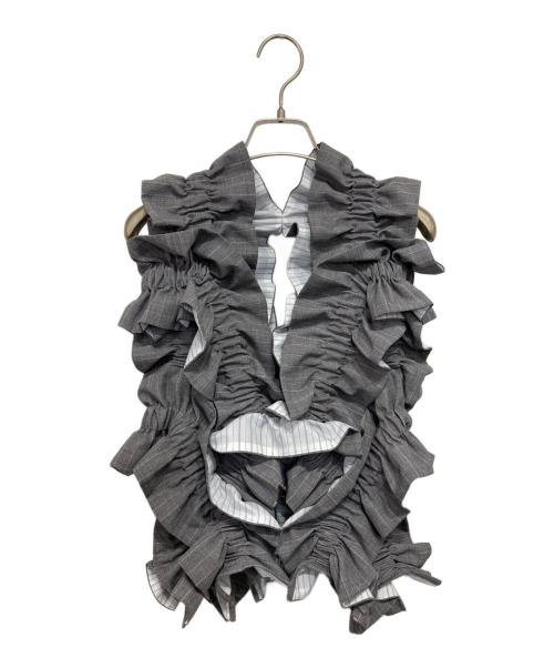 HOUGA（ホウガ）HOUGA (ホウガ) jimmy frill vest グレー サイズ:-の古着・服飾アイテム