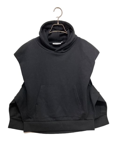nagonstans（ナゴンスタンス）nagonstans (ナゴンスタンス) side vents hoodie vest ブラック サイズ:MEDIUMの古着・服飾アイテム