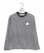 maison kitsuneメゾンキツネ）の古着「長袖Tシャツ」｜ホワイト×ネイビー