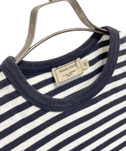 maison kitsune（メゾンキツネ）MAISON KITSUNE (メゾンキツネ) 長袖Tシャツ ホワイト×ネイビー サイズ:XSの古着・服飾アイテム