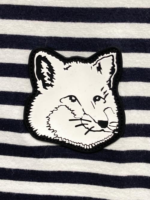maison kitsune（メゾンキツネ）MAISON KITSUNE (メゾンキツネ) 長袖Tシャツ ホワイト×ネイビー サイズ:XSの古着・服飾アイテム