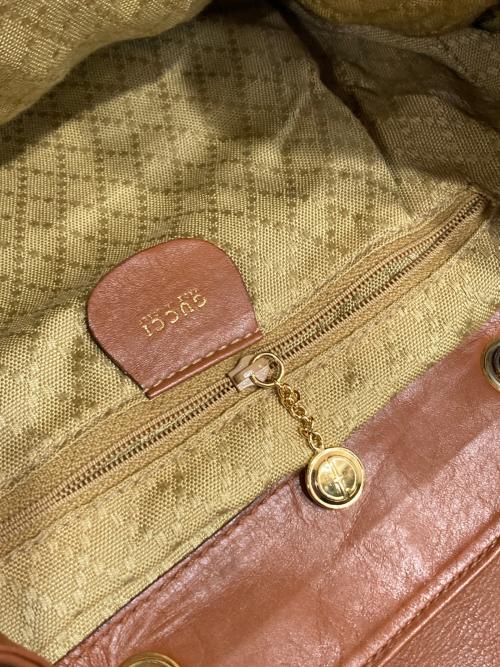 GUCCI（グッチ）GUCCI (グッチ) レザーバンブーリュック ベージュの古着・服飾アイテム