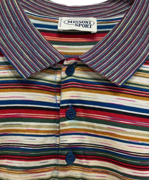 missoni sports（ミッソーニスポーツ）missoni sports (ミッソーニスポーツ) マルチボーダーポロシャツ マルチカラー サイズ:Lの古着・服飾アイテム