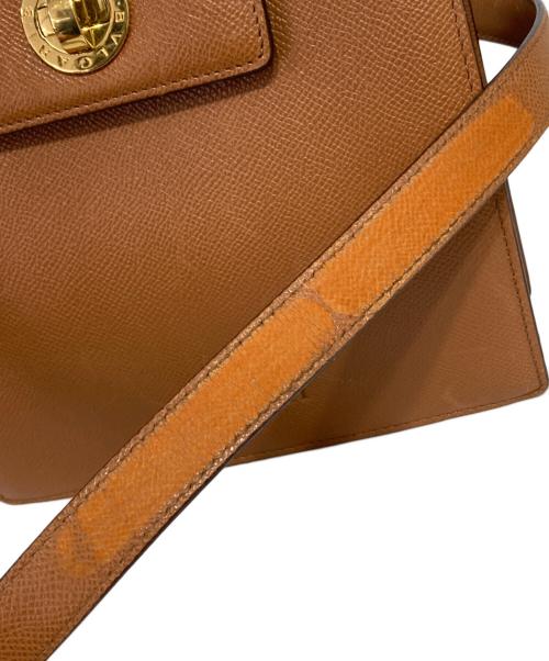BVLGARI（ブルガリ）BVLGARI (ブルガリ) ターンロックショルダーバッグ ブラウンの古着・服飾アイテム
