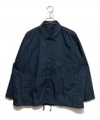 Porter Classicポータークラシック）の古着「POPLIN Gathered JACKET/ポプリン ギャザーシャツ ジャケット」｜ネイビー