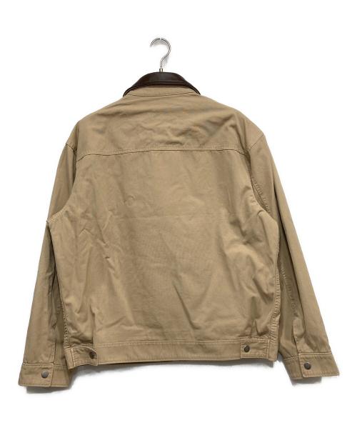 COACH（コーチ）COACH (コーチ) 襟レザーツイルワークジャケット ベージュ サイズ:Mの古着・服飾アイテム
