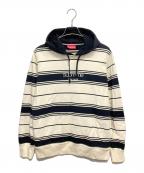 SUPREMEシュプリーム）の古着「クラシックロゴボーダーパーカー」｜ホワイト×ブラック