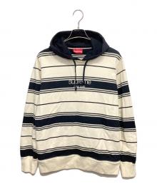 SUPREME（シュプリーム）の古着「クラシックロゴボーダーパーカー」｜ホワイト×ブラック