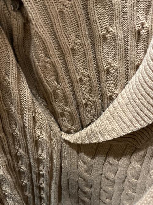 LAUREN RALPH LAUREN（ローレン ラルフ ローレン）LAUREN RALPH LAUREN (ローレン ラルフ ローレン) Buckled Cotton Sweater ベージュ サイズ:Mの古着・服飾アイテム
