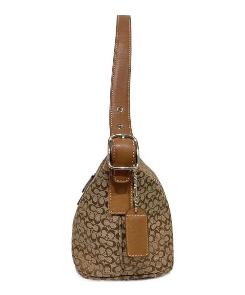 COACH（コーチ）COACH (コーチ) ミニシグネチャー ハンドバッグ ブラウンの古着・服飾アイテム