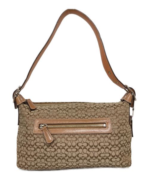 COACH（コーチ）COACH (コーチ) ミニシグネチャー ハンドバッグ ブラウンの古着・服飾アイテム