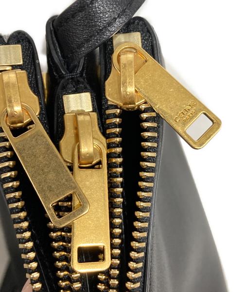 CELINE（セリーヌ）CELINE (セリーヌ) トリオラージレザーショルダーバッグ ブラックの古着・服飾アイテム