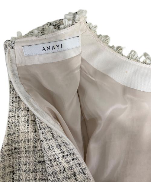 ANAYI（アナイ）ANAYI (アナイ) トライスピンツィードフレアワンピース　102327-14-450 ベージュ サイズ:36の古着・服飾アイテム