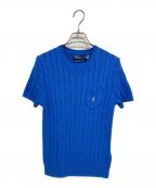 POLO RALPH LAURENポロ・ラルフローレン）の古着「ショートスリーブケーブルニット」｜ブルー