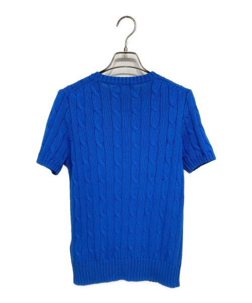 POLO RALPH LAUREN（ポロ・ラルフローレン）POLO RALPH LAUREN (ポロ・ラルフローレン) ショートスリーブケーブルニット ブルー サイズ:Ｍの古着・服飾アイテム