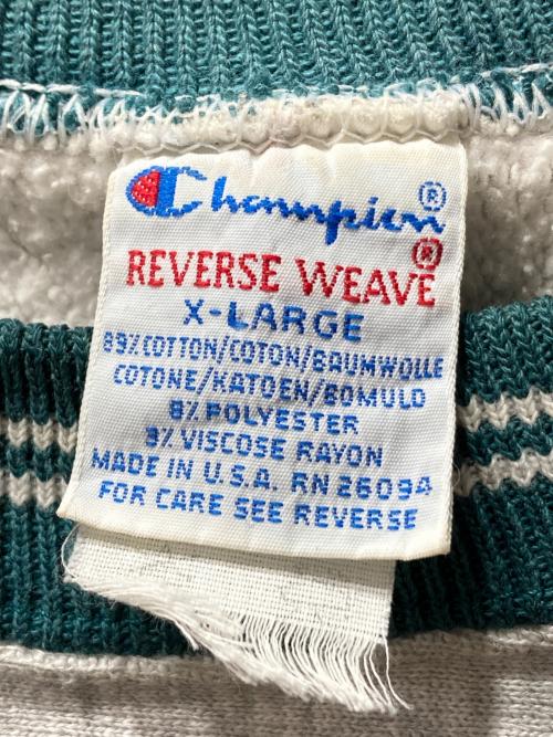 Champion REVERSE WEAVE（チャンピオン リバース ウィーブ）Champion REVERSE WEAVE (チャンピオン リバース ウィーブ) 90’sロゴスウェット グレー サイズ:X-LARGEの古着・服飾アイテム