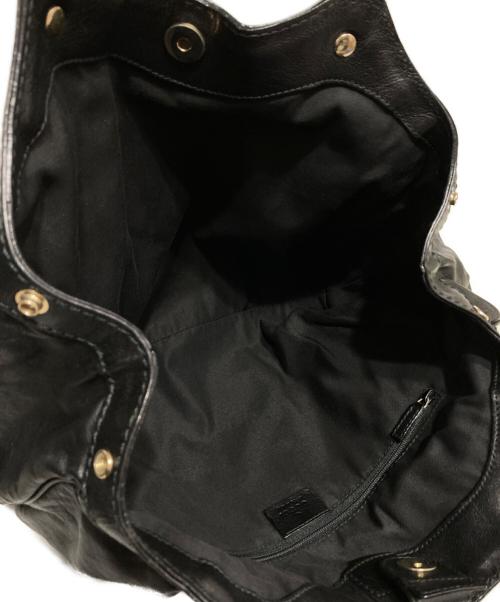 GUCCI（グッチ）GUCCI (グッチ) レザースキーハンドバッグ ブラックの古着・服飾アイテム