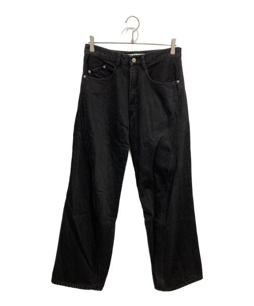 NVRFRGT（ネヴァーフォーゲット）NVRFRGT (ネヴァーフォーゲット) 3D TWISTED WIDE LEG JEANS グレー サイズ:1の古着・服飾アイテム