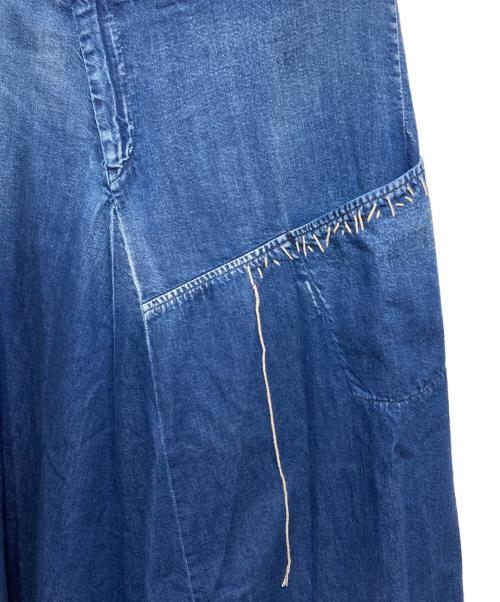 Y's（ワイズ）Y's (ワイズ) SPOTTED DENIM FLARE SKIRT WITH GUSSET インディゴ サイズ:2の古着・服飾アイテム