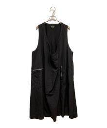 BLACK COMME des GARCONS（ブラックコムデギャルソン）の古着「ウールギャバジン製品後加工ワンピース　1Q-A005　AD2025 26SS」｜ブラック