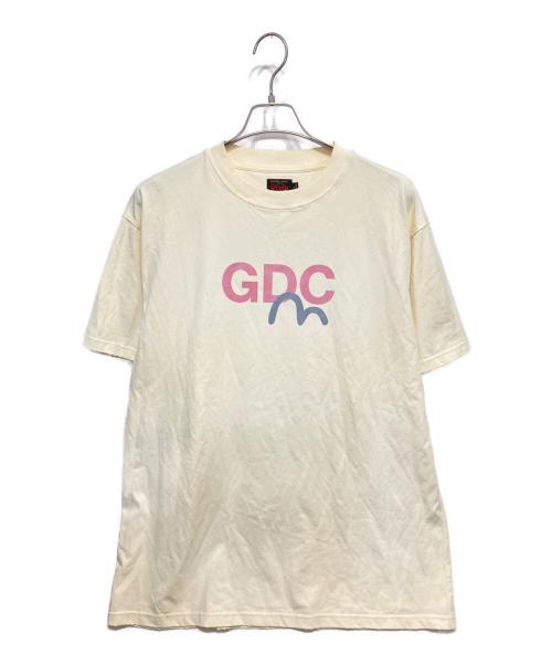 EVISU（エヴィス）EVISU (エヴィス) GDC (ジーディーシー) DIRTY WASHED LOGO TEE ベージュ サイズ:Lの古着・服飾アイテム