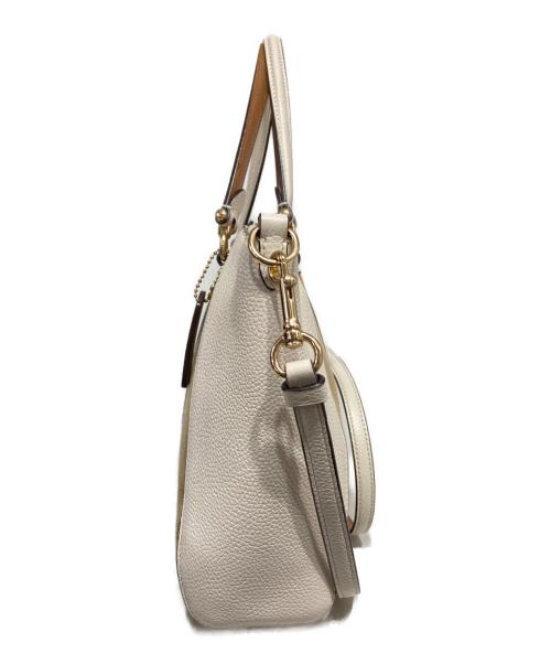 COACH（コーチ）COACH (コーチ) ホース&キャリッジ ストライプ 2way サッチェルバッグ ブラウンの古着・服飾アイテム