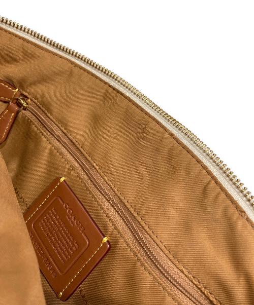 COACH（コーチ）COACH (コーチ) ホース&キャリッジ ストライプ 2way サッチェルバッグ ブラウンの古着・服飾アイテム