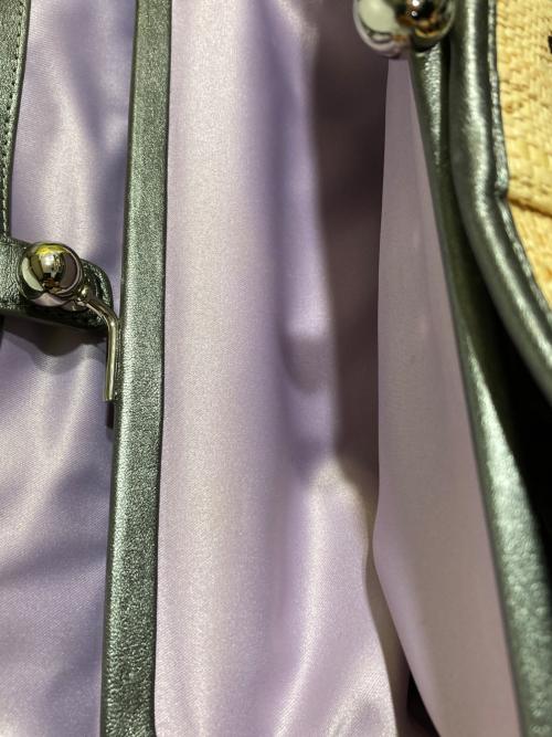 COACH（コーチ）COACH (コーチ) フローラル ストロー キャリーオール ベージュの古着・服飾アイテム
