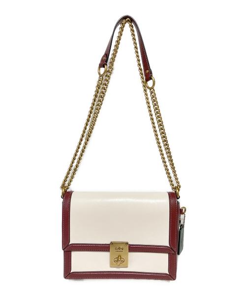 COACH（コーチ）COACH (コーチ) ハットン ショルダー バッグ レッド×ホワイトの古着・服飾アイテム