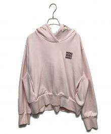 Snidel（スナイデル）の古着「NYBG エンブロイダリーフーディー」｜ピンク