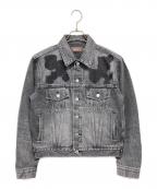 masuエムエーエスユー）の古着「EMBLEM DENIM JACKET」｜ブラック