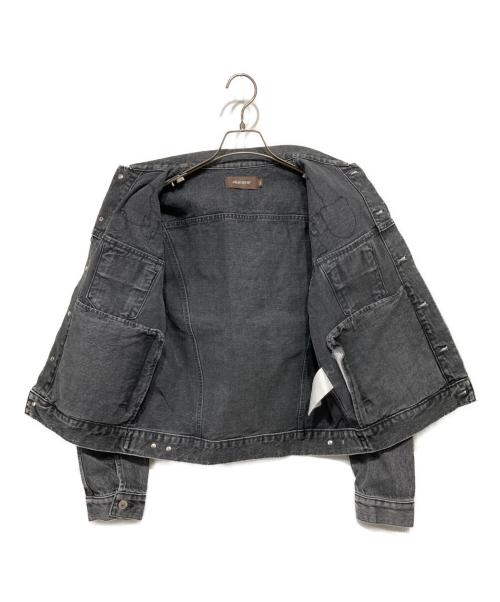 masu（エムエーエスユー）masu (エムエーエスユー) EMBLEM DENIM JACKET ブラック サイズ:44の古着・服飾アイテム