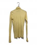 AURALEEオーラリー）の古着「HIGH GAUGE SHEER RIB TURTLE NECK L/S TEE」｜イエロー