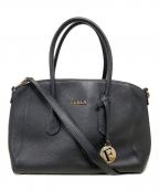 FURLAフルラ）の古着「レザーハンドバッグ」｜ブラック