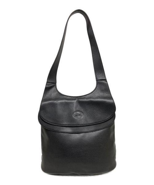 LONGCHAMP（ロンシャン）LONGCHAMP (ロンシャン) レザーハンドバッグ ブラックの古着・服飾アイテム