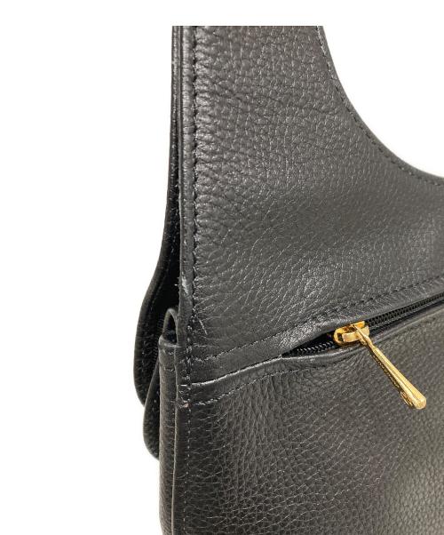 LONGCHAMP（ロンシャン）LONGCHAMP (ロンシャン) レザーハンドバッグ ブラックの古着・服飾アイテム