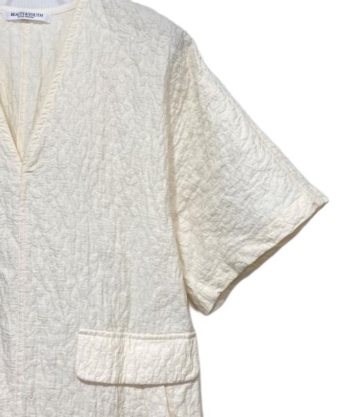 BEAUTY&YOUTH UNITED ARROWS（ビューティーアンドユースユナイテッドアローズ）BEAUTY&YOUTH UNITED ARROWS (ビューティーアンドユースユナイテッドアローズ) シフォンレイヤード ドルマンスリーブワンピース アイボリー サイズ:Ｓの古着・服飾アイテム