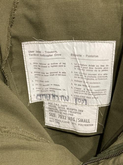 Canadian Army（カナダ軍）Canadian Army (カナダ軍) ヘリクルーパンツ グリーン サイズ:7032の古着・服飾アイテム