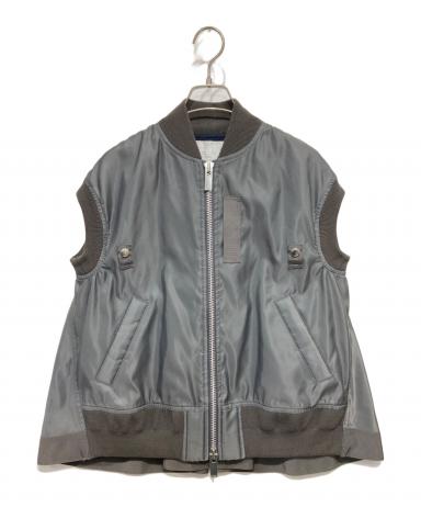 中古・古着通販】sacai (サカイ) MA-1 ツイル ジップ ベスト グレー