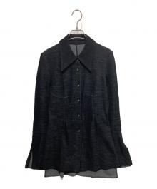 Mame Kurogouchi（マメクロゴウチ）の古着「Wool blend Reversible-Jersey Shirt/ウールブレンドジャージーシャツ」｜ブラック