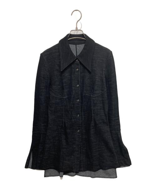 Mame Kurogouchi（マメクロゴウチ）mame kurogouchi (マメクロゴウチ) Wool blend Reversible-Jersey Shirt/ウールブレンドジャージーシャツ ブラック サイズ:2の古着・服飾アイテム