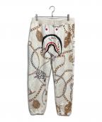 A BATHING APEアベイシングエイプ）の古着「JEWELS SHARK SWEAT PANTS」｜ベージュ