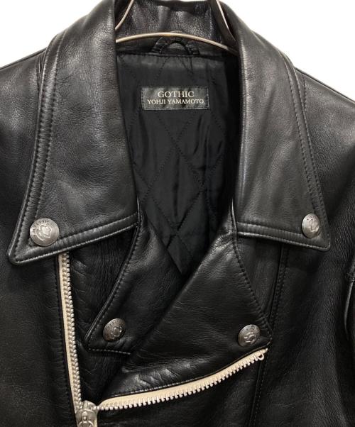 Yohji Yamamoto pour homme（ヨウジヤマモト プールオム）Yohji Yamamoto pour homme (ヨウジヤマモト プールオム) GOTHICカウレザーライダースジャケット ブラック サイズ:3の古着・服飾アイテム